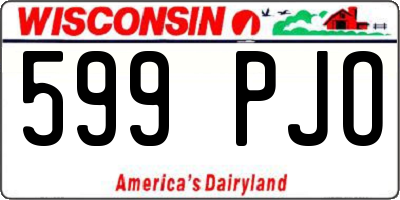 WI license plate 599PJO