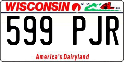 WI license plate 599PJR