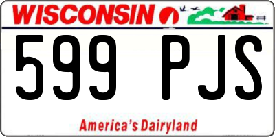 WI license plate 599PJS