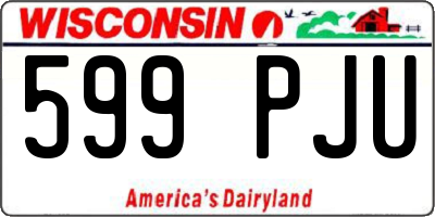 WI license plate 599PJU