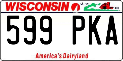WI license plate 599PKA