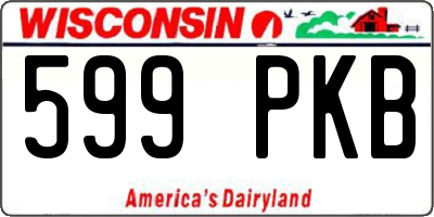 WI license plate 599PKB