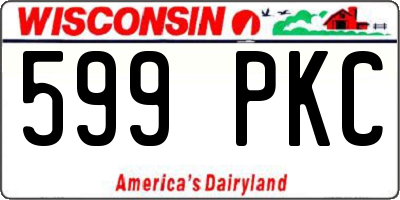 WI license plate 599PKC