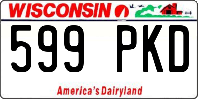 WI license plate 599PKD