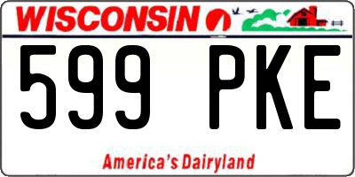 WI license plate 599PKE