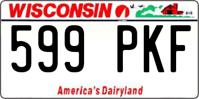 WI license plate 599PKF
