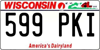 WI license plate 599PKI