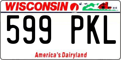 WI license plate 599PKL