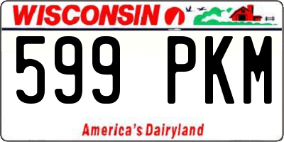 WI license plate 599PKM