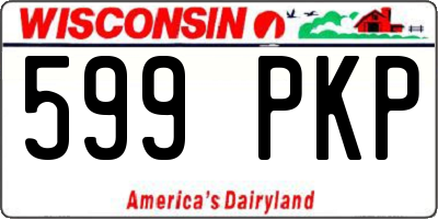 WI license plate 599PKP