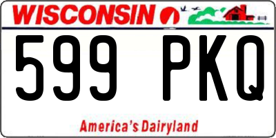 WI license plate 599PKQ