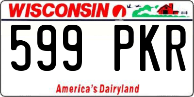 WI license plate 599PKR