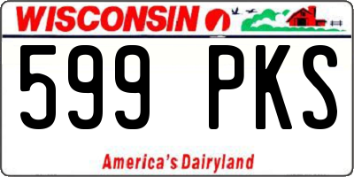 WI license plate 599PKS