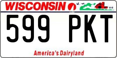WI license plate 599PKT