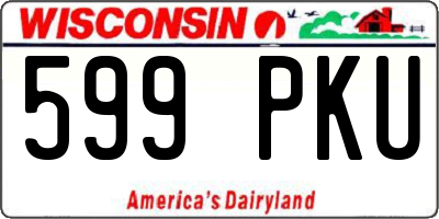 WI license plate 599PKU