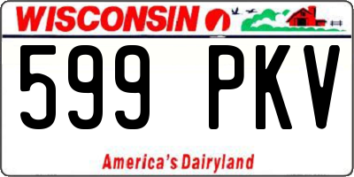 WI license plate 599PKV