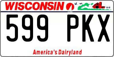 WI license plate 599PKX