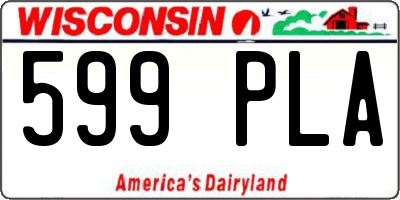 WI license plate 599PLA