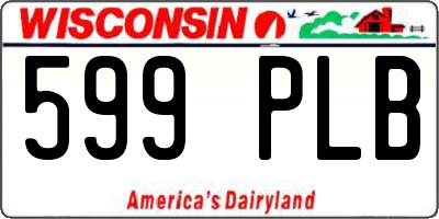 WI license plate 599PLB
