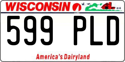 WI license plate 599PLD