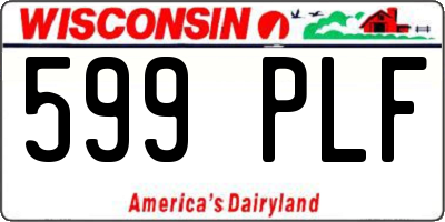 WI license plate 599PLF