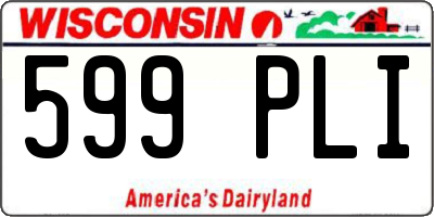 WI license plate 599PLI