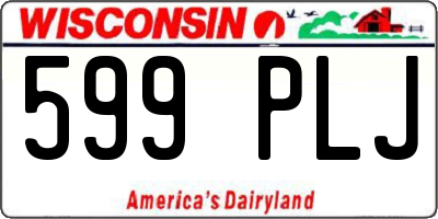 WI license plate 599PLJ