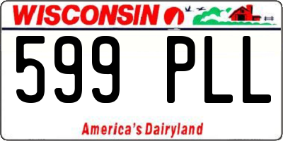 WI license plate 599PLL