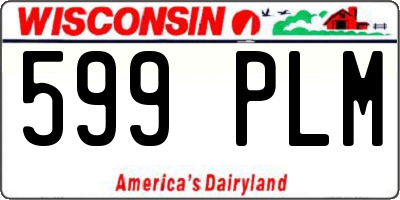 WI license plate 599PLM
