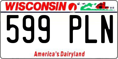 WI license plate 599PLN