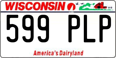 WI license plate 599PLP