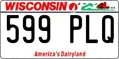 WI license plate 599PLQ