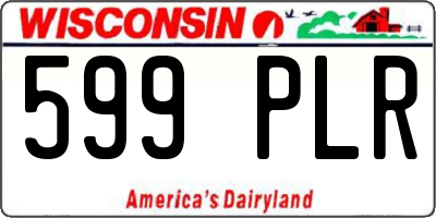 WI license plate 599PLR