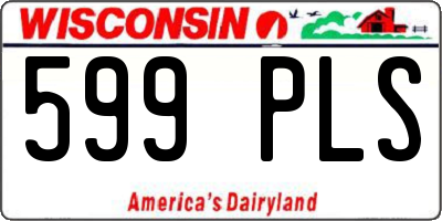 WI license plate 599PLS