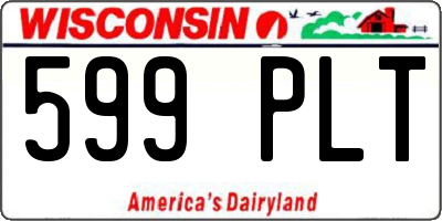 WI license plate 599PLT