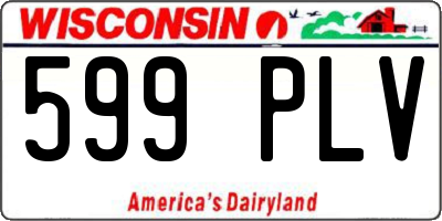 WI license plate 599PLV