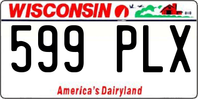 WI license plate 599PLX