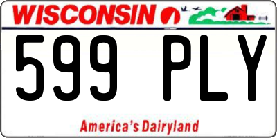 WI license plate 599PLY