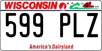 WI license plate 599PLZ