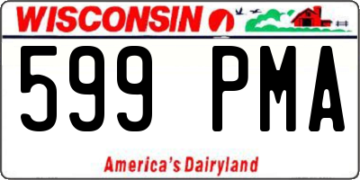 WI license plate 599PMA