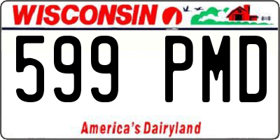 WI license plate 599PMD