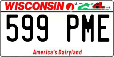 WI license plate 599PME