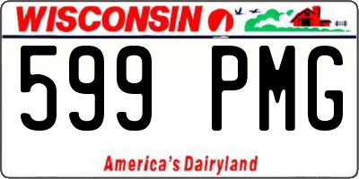 WI license plate 599PMG
