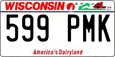 WI license plate 599PMK