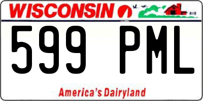 WI license plate 599PML