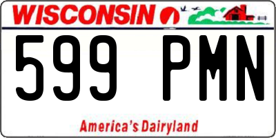 WI license plate 599PMN