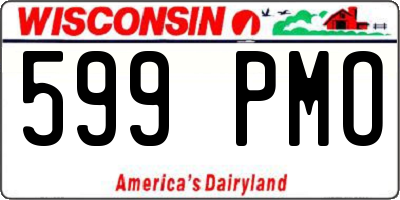 WI license plate 599PMO