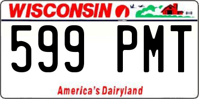 WI license plate 599PMT