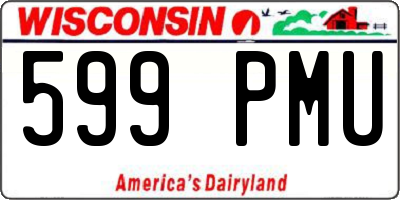 WI license plate 599PMU