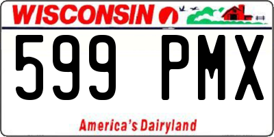 WI license plate 599PMX